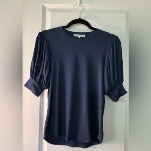 FRAME Women’s Puff Sleeve Tee Navy Size XS
